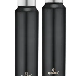 Speedex Black Set of 2 Stainless Steel Solid Water Bottle-image-47