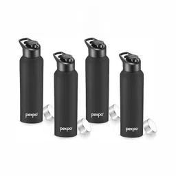 Pexpo Black 4 Pieces Stainless Steel Single Wall Vacuum Sipper Water Bottles 1 L-picture-11