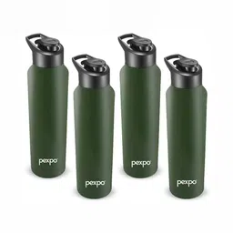 Pexpo Green & Black 4 Pcs Stainless Steel Single Wall Vacuum Sipper Water Bottles 750 ML-image-46