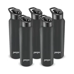 Pexpo Black 5 Pieces Stainless Steel Single Wall Vacuum Sipper Water Bottle 1 L Each-image-76