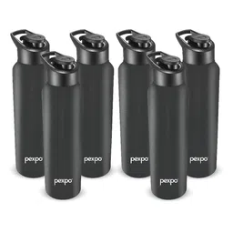 Pexpo Black 6 Pieces Stainless Steel Single Wall Vacuum Water Bottle-picture-37