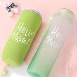 WELOUR Green Single Glass Printed Water Bottle image 2