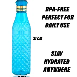 Kuber Industries Crystal Bingo Blue 6 Pieces Water Bottles 1 L image 5