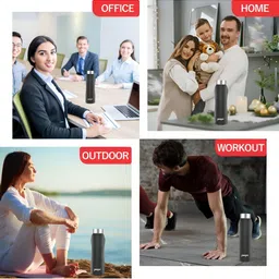 Pexpo Black 5 Pieces Stainless Steel Single Wall Vacuum Water Bottle 1 L Each image 2