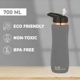 The Better Home Grey 3 Pcs Copper Water Bottle 700 ml image 4