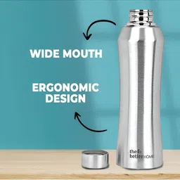 The Better Home Silver-Toned 3 Pcs Stainless Steel Water Bottle 1 Ltr image 2