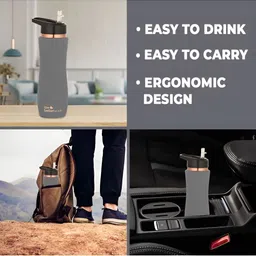 The Better Home Grey 3 Pcs Copper Water Bottle 700 ml image 5