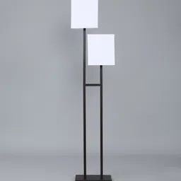 sapphire Royal White Fabric Shade Novelty Floor Lamp With Metal Base image 4