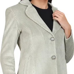 young club classic PRINTED GERMAN VELVET Self Design Coat For Women image 4