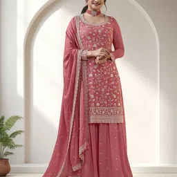 amit Semi Stitched Georgette Salwar Suit Material Embroidered-picture-10