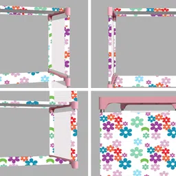 trillium Bedroom – 5 Shelf Foldable Almirah, Portable Clothes Storage Rack for Home Metal Open Book Shelf image 4