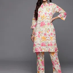 Varanga Floral Printed Pure Cotton Straight Kurta with Palazzos-picture-18