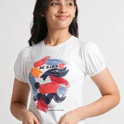 Beverly Hills Polo Club Girls Graphic Printed Pure Cotton Applique Casual T-shirt-picture-39