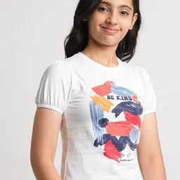 Beverly Hills Polo Club Girls Graphic Printed Pure Cotton Applique Casual T-shirt image 5
