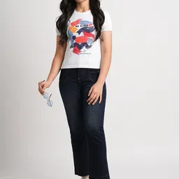 Beverly Hills Polo Club Girls Graphic Printed Pure Cotton Applique Casual T-shirt image 3