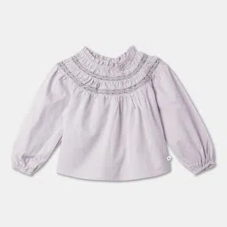 R&B Girls High Neck Cuffed Sleeves Cotton Top-picture-33