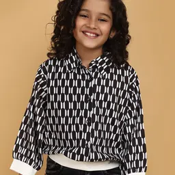V-Mart Geometric Printed Mandarin Collar Cotton Top-picture-38
