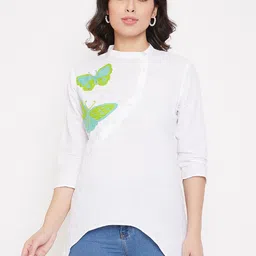 BAESD Mandarin Collar Embroidered Cotton Top-picture-35