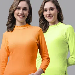 FBAR Pack Of 2 High Neck Fitted Cotton Tops-image-94