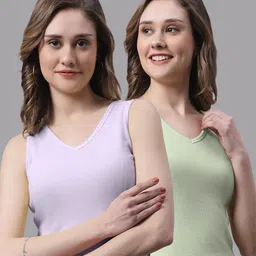 FBAR Pack Of 2 V-Neck Sleeveless Fitted Cotton Top-image-33