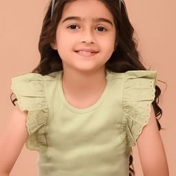 LilPicks Girls Schiffli Ruffle Design Slim Fit Cotton Regular Crop Top-picture-23