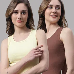 FBAR Pack Of 2 Round Neck Cotton Rib Tank Tops-image-32