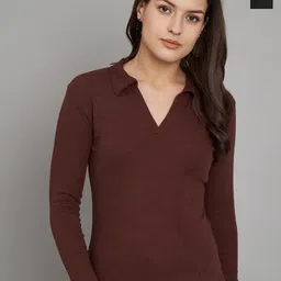 Trend Level Pack of 2 Ribbed Shirt Collar Cotton Solid Tops-picture-25