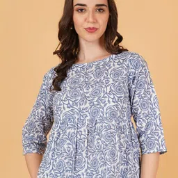 COTLAND FASHION Women Floral Printed Cotton Top-picture-38