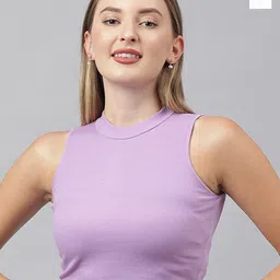 COLOR CAPITAL Pack Of 2 Ribbed Sleeveless Fitted Cotton Crop Top-picture-37