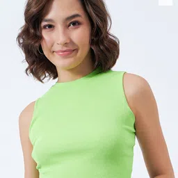 COLOR CAPITAL Pack Of 2 High Neck Sleeveless Cotton Crop Fitted Top-picture-30