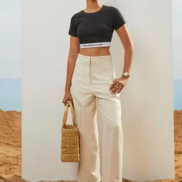 CMGE Noir Round Neck Cotton Crop Top-picture-12