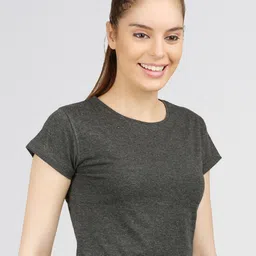 appulse Round Neck Regular Sleeves Cotton Crop Top image 2