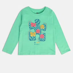 MINI KLUB Girls Graphic Printed Pure Cotton Top-image-11