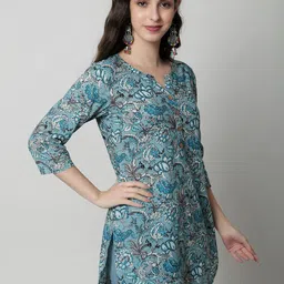 KALINI Ethnic Motifs Printed Pure Cotton Kurti image 2