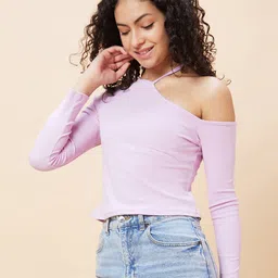 Globus One Shoulder Pure Cotton Crop Top image 3