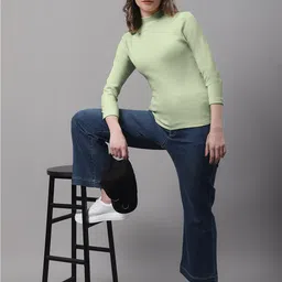 FBAR Pack Of 2 High Neck Ribbed Fitted Skin Friendly Pure Cotton Tops image 4