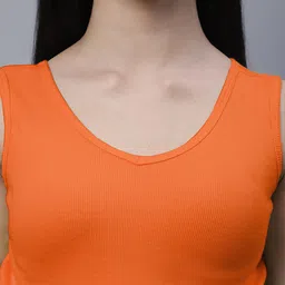 FBAR Pack Of 2 Scoop Neck Sleeveless Ribbed Cotton Crop Tops image 2