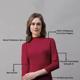 FBAR Pack Of 2 High Neck Ribbed Fitted Skin Friendly Pure Cotton Tops image 3