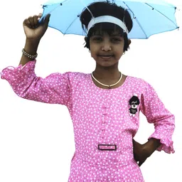 blue flix Children Cap Rain Umbrella Durable Material Sun Shade Comfortable FitB_46 Umbrella image 3