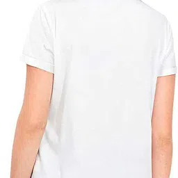 renowned Women Printed, Typography Round Neck Polyester White T-Shirt image 2
