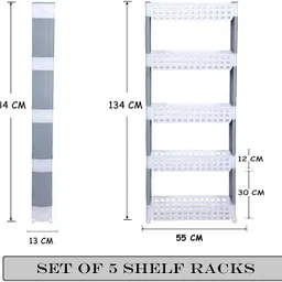 cutting edge 5 Layer | White & Grey | SLIM Classic- Smart Storage Organizer – Multipurpose & Easy-To-Move Slide Out Shelf Basket Rack Trolley EcoPlastic With Wheels for Kitchen | Bedroom | Bathroom | Home | Pantry | Washing & Utility Area Plastic Kitchen Trolley image 4