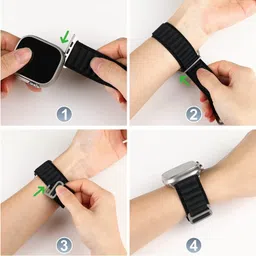 Pishon Alpine Loop Compatible with Apple Watch Straps 49mm 45mm 44mm 42mm, Nylon Textile Woven Loop with Metal G Hook Sport Band for iWatch Ultra Series 8, 7, 6, 5, 4, 3, 2, 1, SE. Smart Watch Strap image 4