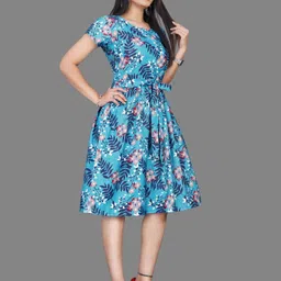 khushi fab Women A-line Multicolor Knee Length Dress image 4