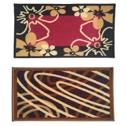 Multicolor Abstract Nylon 14x22 Inches AntiSkid 2 Door Mats By Athom Living image 2