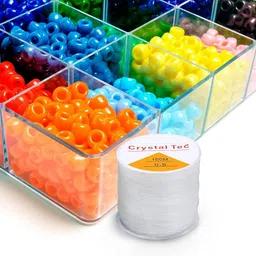 rarehaunt Crystal Elastic Transparent Thread Beading Jewellery Craft 0.5 mm- 100 M -1 Roll White Beading Wire image 5