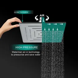 waterman Maze 6"X6" SS 304 Grade Rain Shower Head Square Fixed Mount image 2