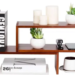 Dime Store Adjustable Book Shelf/Book Stand/Book Rack Desktop Storage Engineered Wood Open Book Shelf image 2