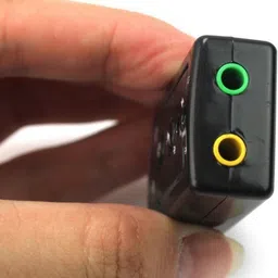 AlexVyan Certified USB 2.0 External Virtual 7.1 Channel 12 MBPS 3D Audio Sound Card Mic adapter for Laptop PC (Plug and Play) Black-7.1-3 Sound Card image 2