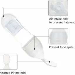 manogyam Soft Silicone Baby Food Feed Squeeze Bottle for Solid Food with Dispensing Spoon Feeder image 5