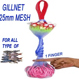 purkait fishnet 1FINGER 25mm FISHING GILLNET LEAD SINKER,HEIGHT 4F,UP LENGHT 28F,DOWN LENGHT 43F Fishing Net image 2